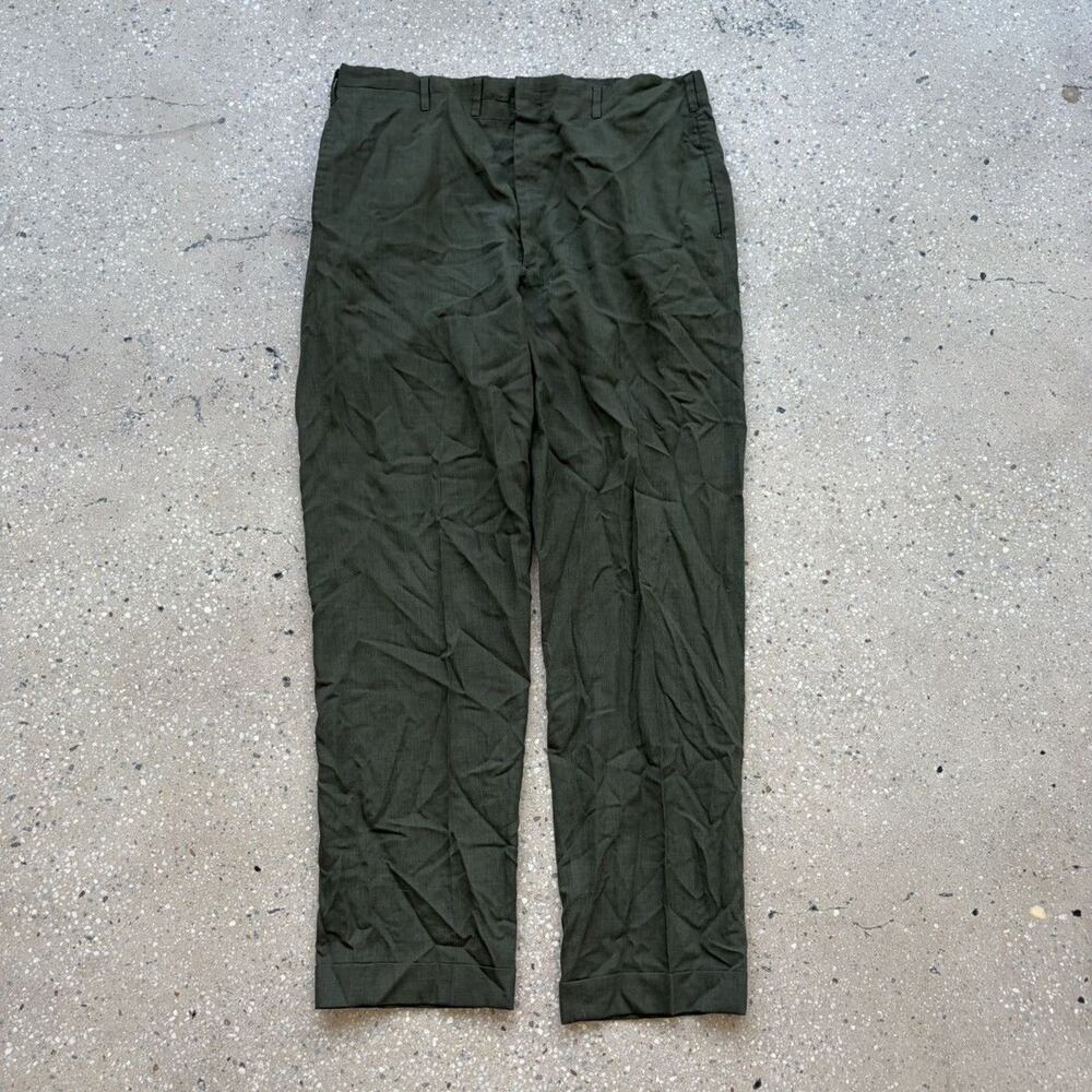 Vintage 50s Hubbard Green Drop Loop Trousers 36x30